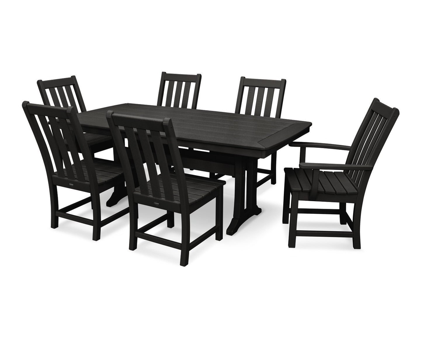 POLYWOOD Vineyard 7-Piece Nautical Trestle Dining Set