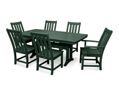 POLYWOOD Vineyard 7-Piece Nautical Trestle Dining Set