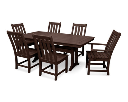 POLYWOOD Vineyard 7-Piece Nautical Trestle Dining Set