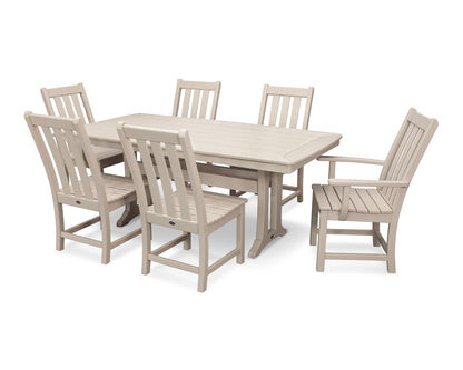 POLYWOOD Vineyard 7-Piece Nautical Trestle Dining Set