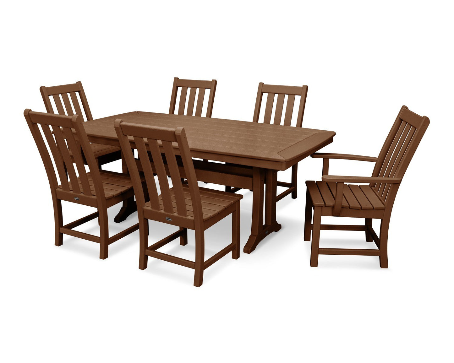 POLYWOOD Vineyard 7-Piece Nautical Trestle Dining Set