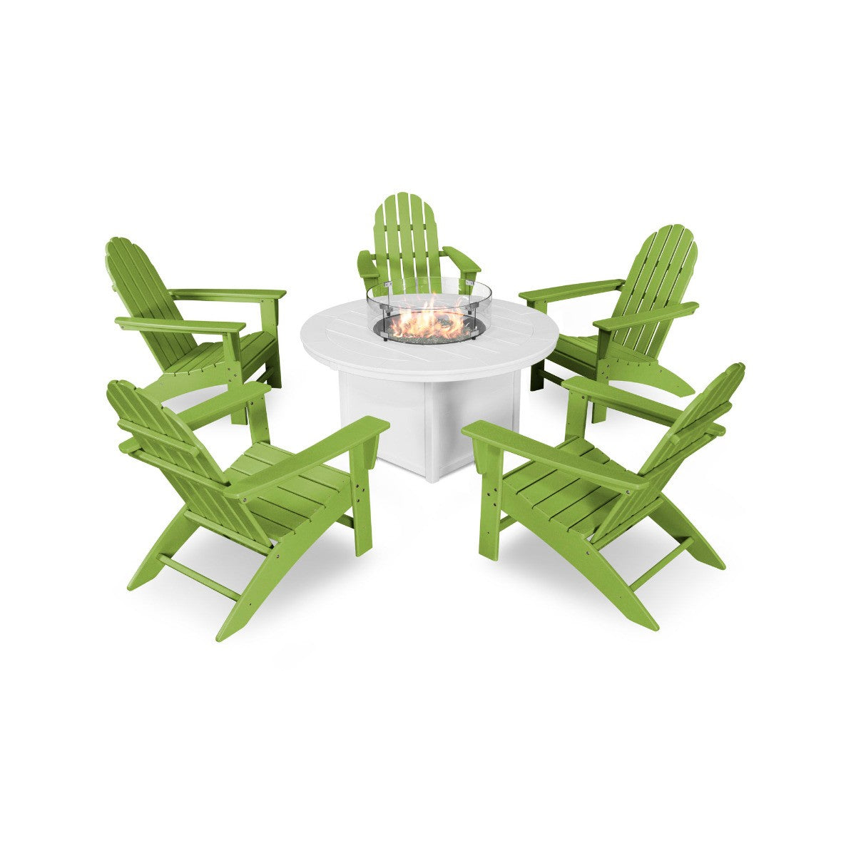 Vineyard Adirondack 6-Piece Chat Set with Fire Pit Table