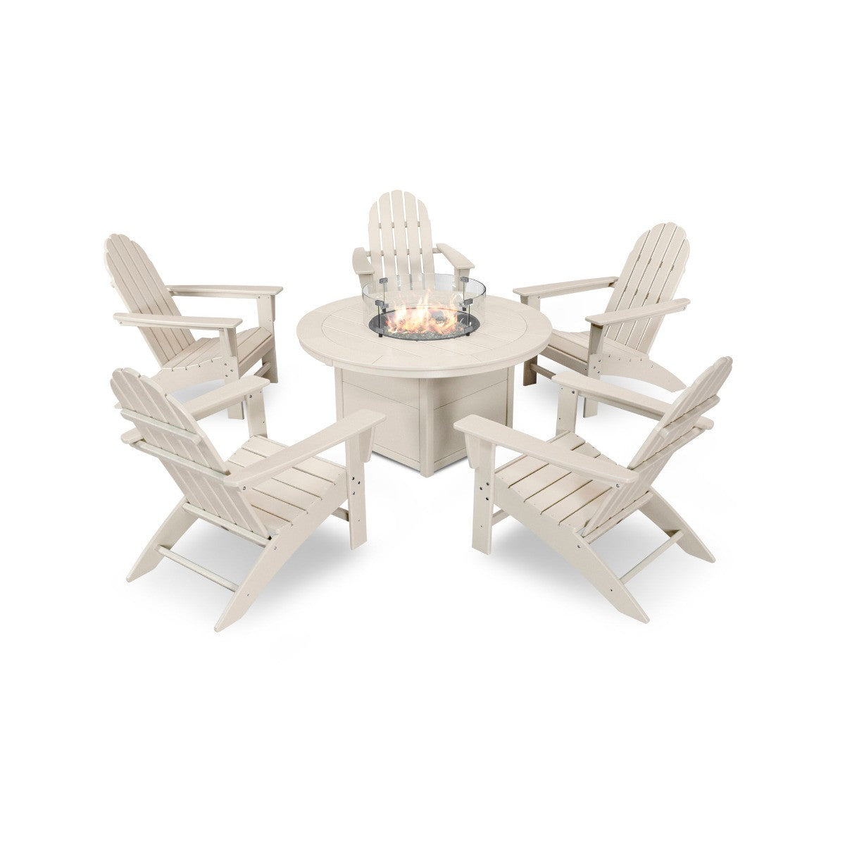 Vineyard Adirondack 6-Piece Chat Set with Fire Pit Table