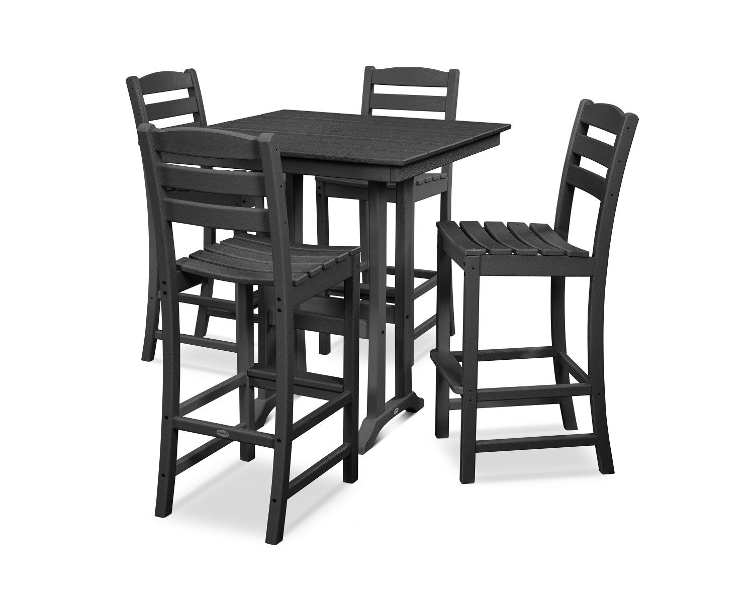 POLYWOOD La Casa Cafe 5 Piece Farmhouse Trestle Bar Set All Backyard Fun