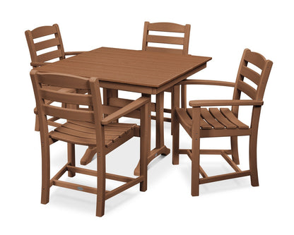 POLYWOOD La Casa Cafe 5-Piece Farmhouse Trestle Arm Chair Dining Set