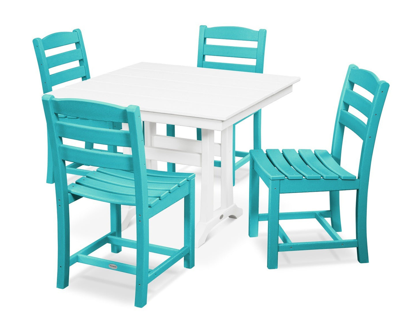 La Casa Cafe 5-Piece Farmhouse Trestle Side Chair Dining Set