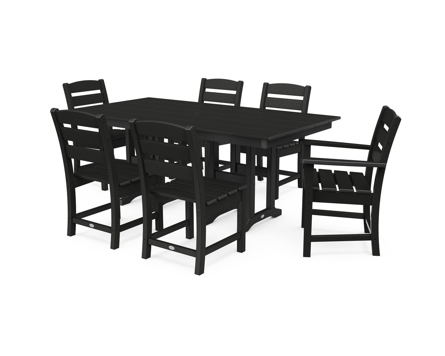 POLYWOOD Lakeside 7 Piece Farmhouse Dining Set All Backyard Fun