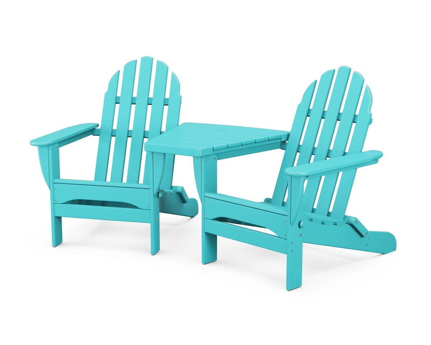 POLYWOOD Classic Folding Adirondacks with Connecting Table