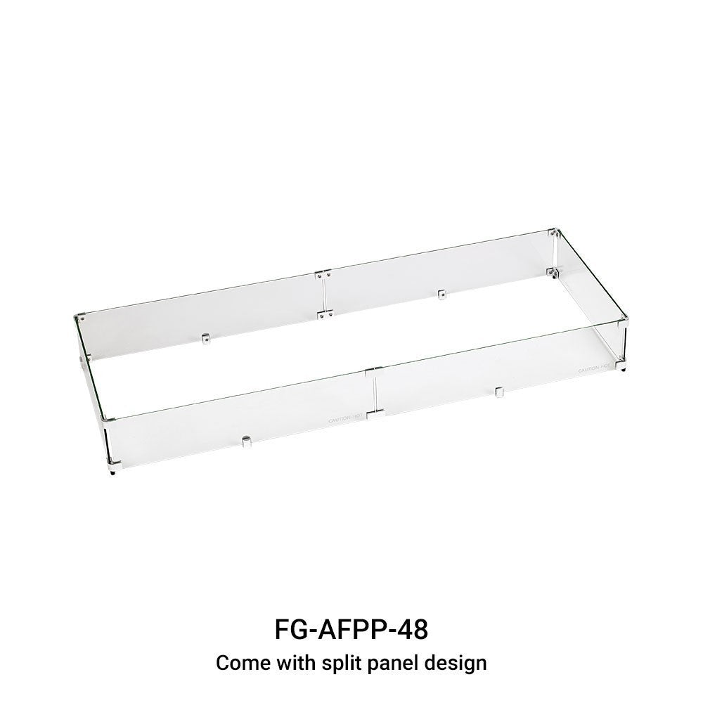 Rectangular Fire Table Fire Wind Guard 48 x 14 – All Backyard Fun