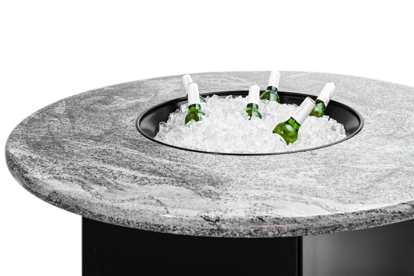 Silver Tiger Oriflamme Fire Table with optional ice bucket insert