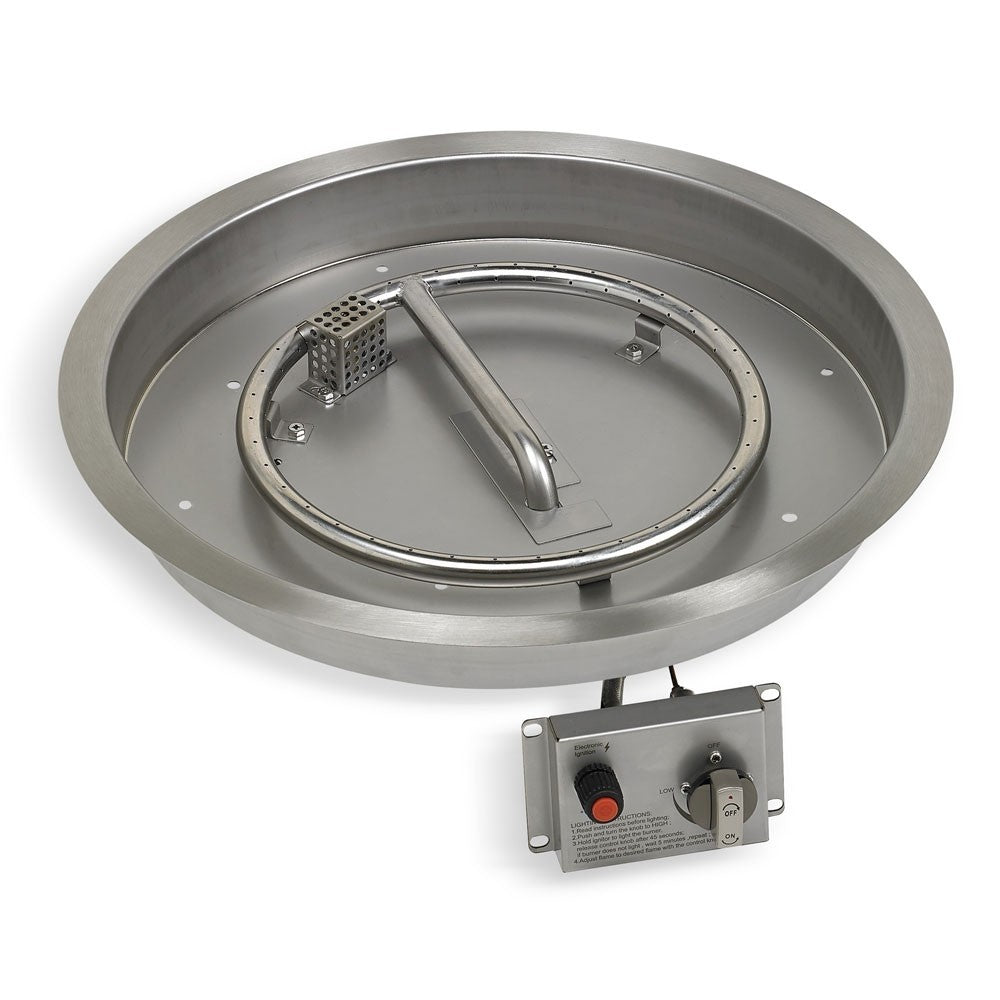 19" Round Stainless Steel Drop-in Fire Pit Pan Kit
