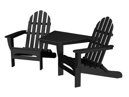 Adirondack Tête-À-Tête recycled plastic Polywood outdoor furniture  black